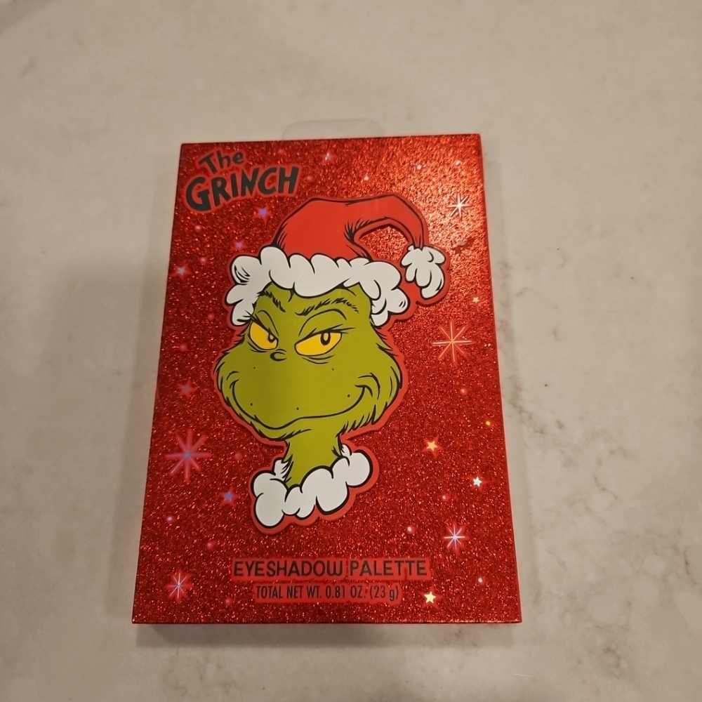 Taste Beauty The Grinch Eyeshadow Palette 0.81oz 23g 7.5x5inches Red Glitter